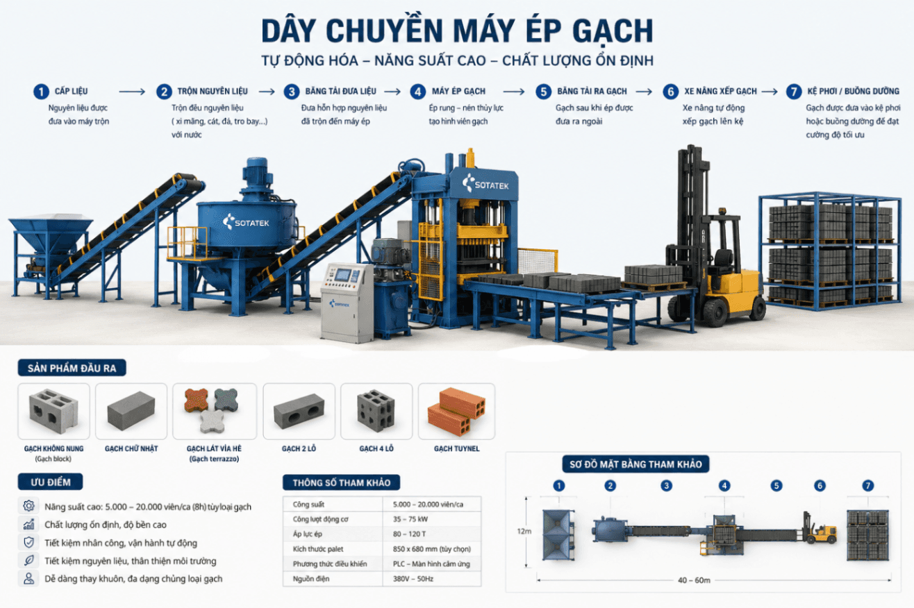 Dây chuyền máy ép gạch